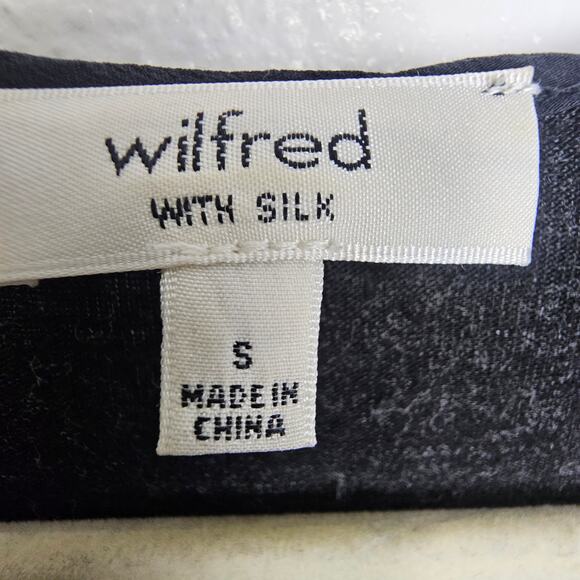 Wilfred Womens Silk Blouse Mixed Media Quiet Luxury Minimalist Size S Clean Girl - Picture 7 of 9